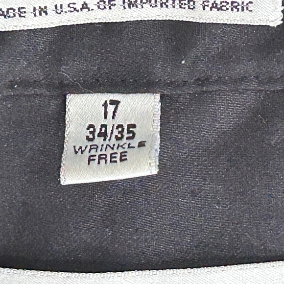 Geofrey Beene Men's Black Sateen Button Down Shirt Sz 17 - Picture 5 of 6